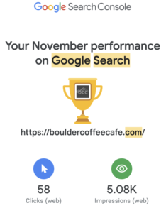 bouldercoffeecafe.com google search performance November 22